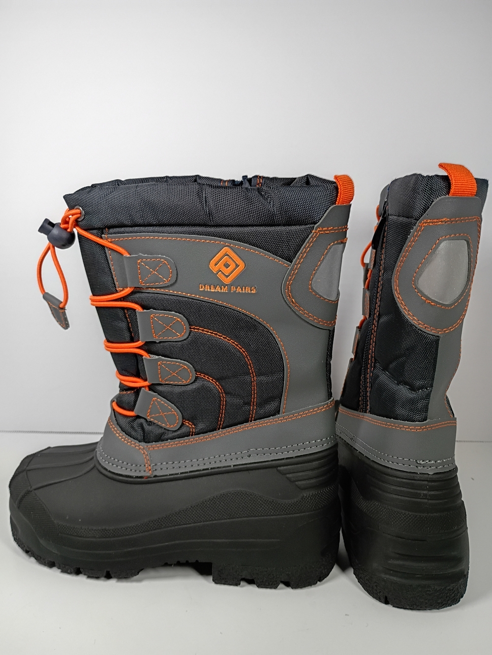 Dream Pairs Kids Grey & Orange Winter Snow Boots